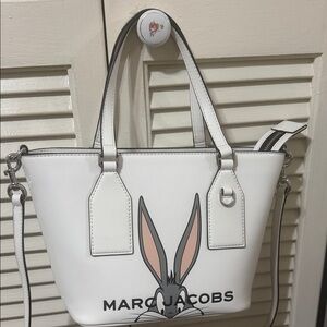 Marc Jacobs White Tote with Cartoon Design